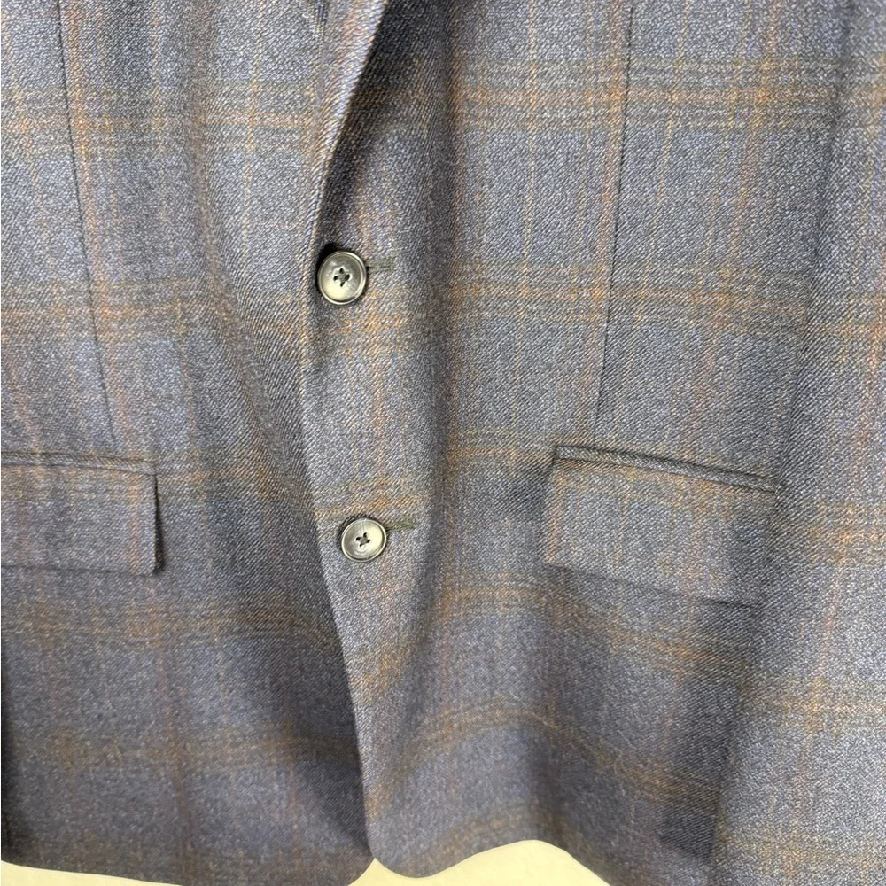 Joseph Abboud Blue Plaid suit jacket Angelico Super 100s Wool medium